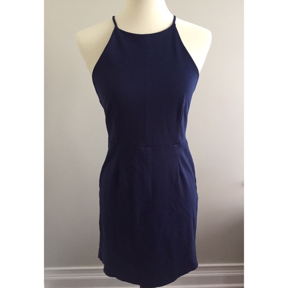 Monteau Dresses & Skirts - Monteau Navy Fitted Cotton Dress